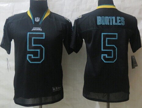 Nike Jacksonville Jaguars #5 Blake Bortles Lights Out Black Kids Jersey
