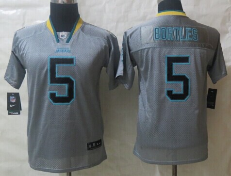 Nike Jacksonville Jaguars #5 Blake Bortles Gray Out Black Kids Jersey
