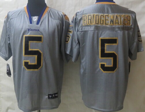 Nike Minnesota Vikings #5 Teddy Bridgewater Lights Out Gray Elite Jersey