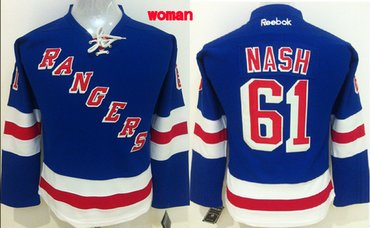 New York Rangers #61 Rick Nash Light Blue Womens Jersey