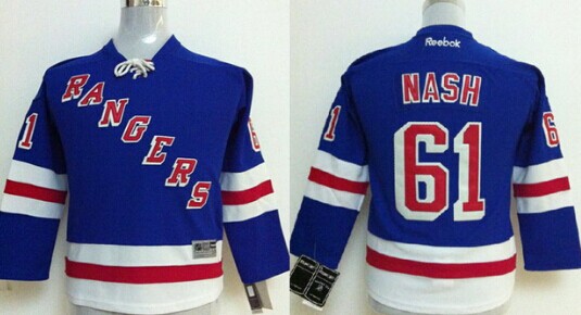 New York Rangers #61 Rick Nash Light Blue Kids Jersey