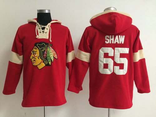 2014 Old Time Hockey Chicago Blackhawks #65 Andrew Shaw Red Hoodie