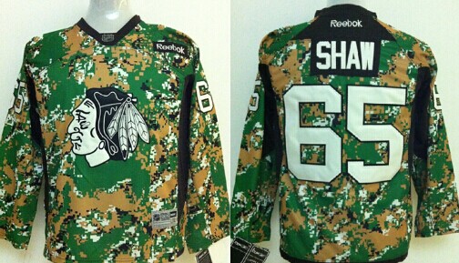 Chicago Blackhawks #65 Andrew Shaw 2014 Camo Kids Jersey 
