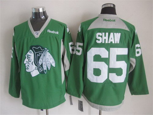 Chicago Blackhawks #65 Andrew Shaw 2014 Training Green Jersey