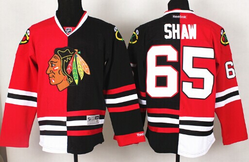 Chicago Blackhawks #65 Andrew Shaw Red/Black Two Tone Jersey