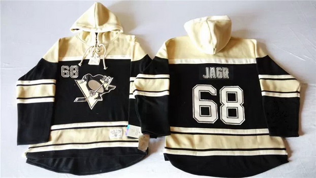 Old Time Hockey Pittsburgh Penguins #68 Jaromir Jagr Black Hoodie