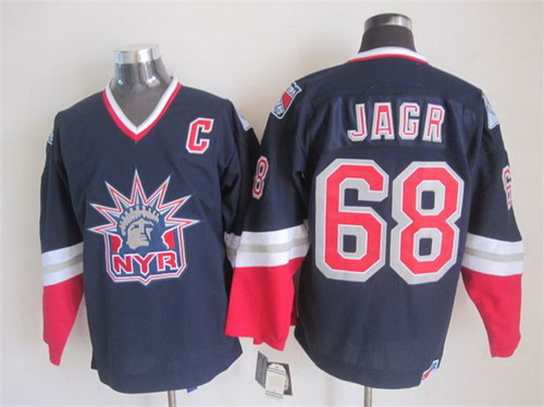 New York Rangers #68 Jaromir Jagr Navy Blue Throwback CCM Jersey