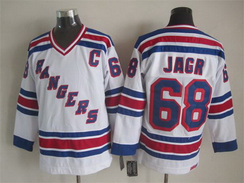 New York Rangers #68 Jaromir Jagr White Throwback CCM Jersey