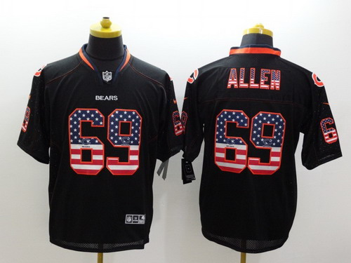 Nike Chicago Bears #69 Jared Allen 2014 USA Flag Fashion Black Elite Jersey