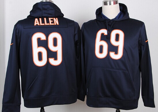 Nike Chicago Bears #69 Jared Allen Navy Blue Hoodie