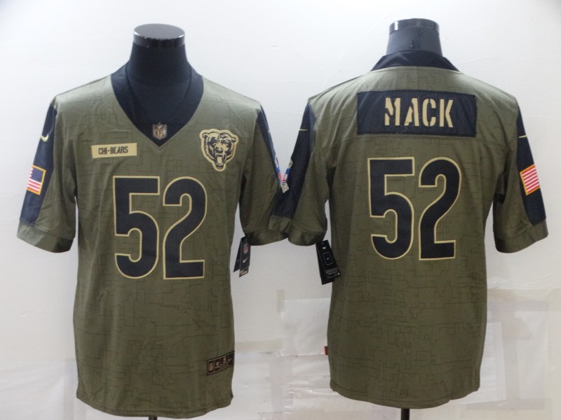 Men's Chicago Bears #52 Khalil Mack Nike Olive 2021 Salute To Service Limited Player Jersey