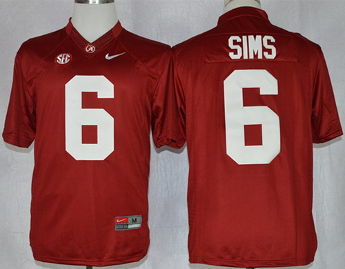 Alabama Crimson Tide #6 Blake Sims 2014 Red Jersey