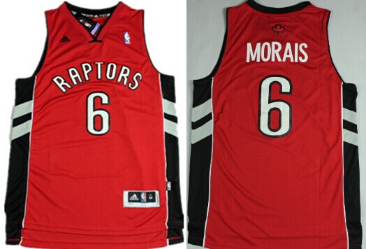 Toronto Raptors #6 Carlos Morais Revolution 30 Swingman Red Jersey