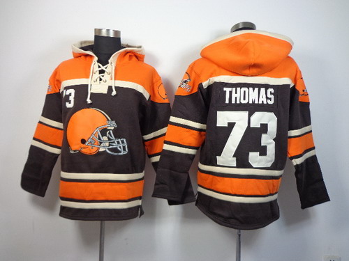 Cleveland Browns #73 Joe Thomas 2014 Brown Hoodie