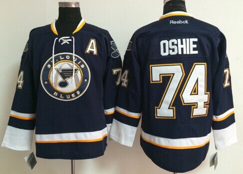 St. Louis Blues #74 T.J. Oshie Navy Blue Third Jersey