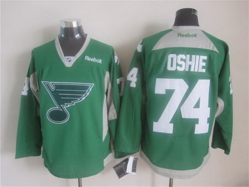 St. Louis Blues #74 T.J. Oshie 2014 Training Green Jersey