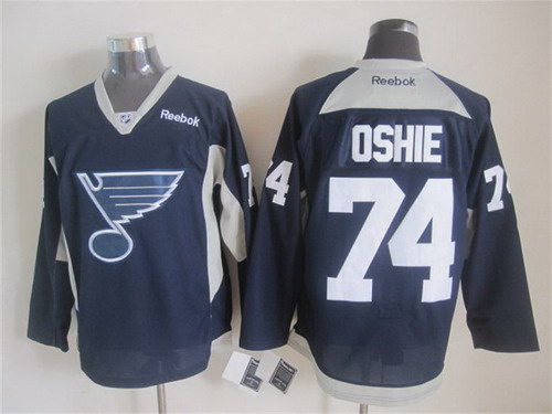 St. Louis Blues #74 T.J. Oshie 2014 Training Navy Blue Jersey