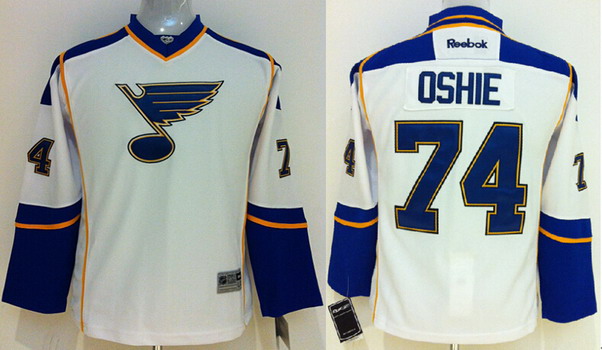 St. Louis Blues #74 T.J. Oshie Kids White Jersey