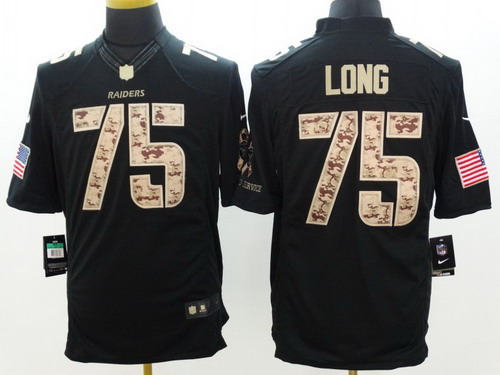 Nike Oakland Raiders #75 Howie Long Salute to Service Black Limited Jersey