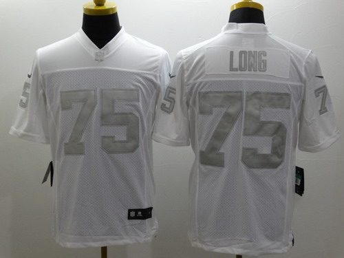 Nike Oakland Raiders #75 Howie Long Platinum White Limited Jersey