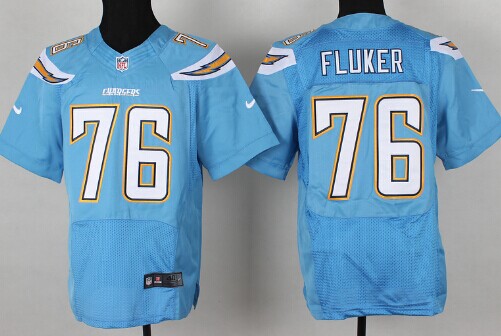 Nike San Diego Chargers #76  D. J. Fluker 2013 Light Blue Elite Jersey