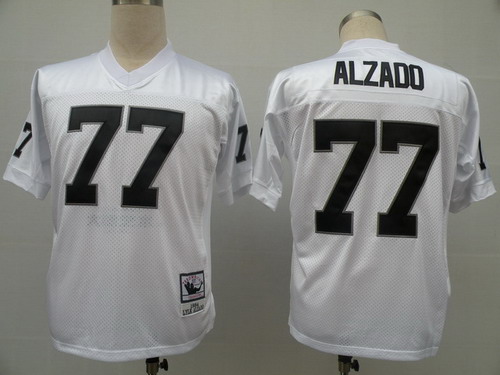 Oakland Raiders #77 Lyle Alzado White Throwback Jersey