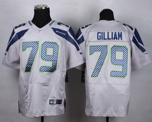 Nike Seattle Seahawks #79 Garry Gilliam Gray Elite Jersey