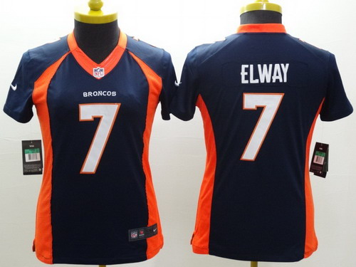 Nike Denver Broncos #7 John Elway 2013 Blue Limited Womens Jersey