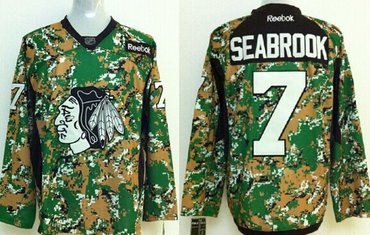 Chicago Blackhawks #7 Brent Seabrook 2014 Camo Jersey 