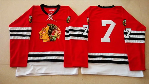 Chicago Blackhawks #7 Chris Chelios 1960-61 Red Vintage Jersey