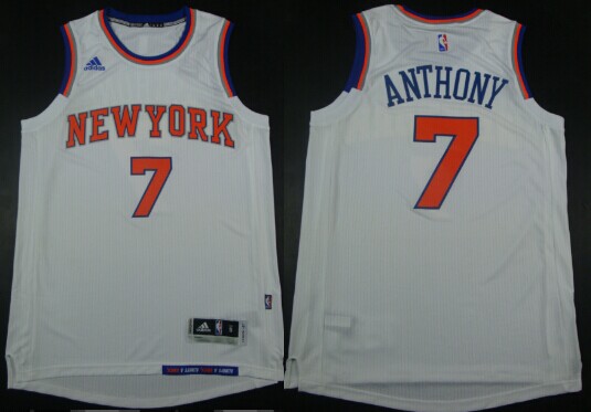 New York Knicks #7 Carmelo Anthony Revolution 30 Swingman 2014 New White Jersey