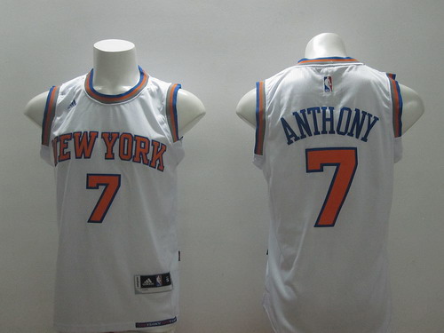 New York Knicks #7 Carmelo Anthony Revolution 30 Swingman 2014 New White Jersey