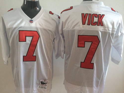 Atlanta Falcons #7 Michael Vick White Throwback Jersey