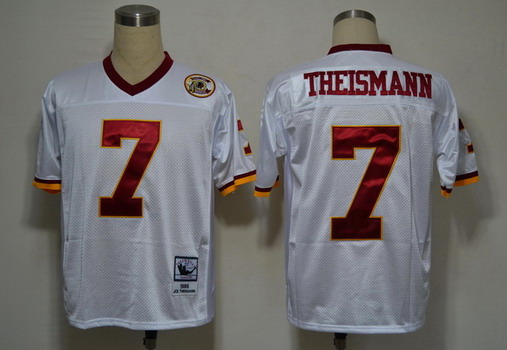 Washington Redskins #7 Joe Theismann White Throwback Jersey