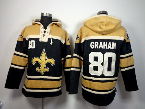 New Orleans Saints #80 Jimmy Graham 2014 Black Hoodie