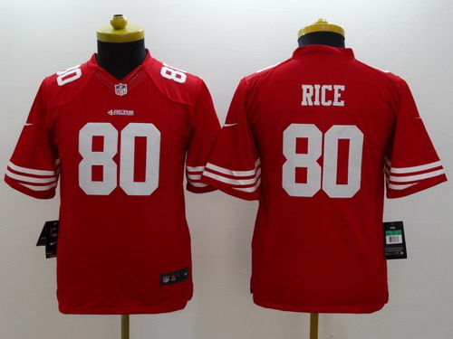 Nike San Francisco 49ers #80 Jerry Rice Red Limited Kids Jersey