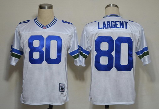 Seattle Seahawks #80 Steve Largent White Throwback Jersey