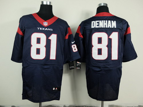 Nike Houston Texans #81 Anthony Denham Blue Elite Jersey