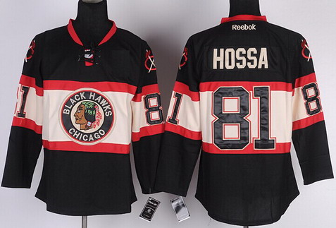 Chicago Blackhawks #81 Marian Hossa Black Third Jersey