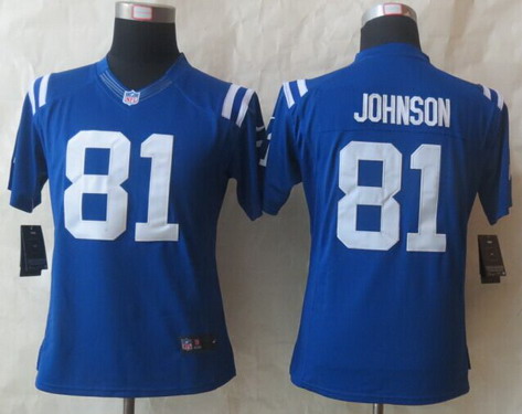 Nike Indianapolis Colts #81 Andre Johnson Blue Limited Womens Jersey