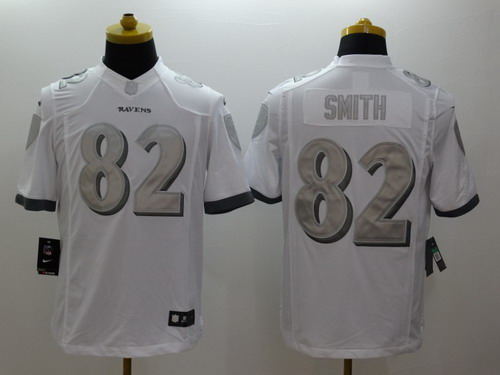 Nike Baltimore Ravens #82 Torrey Smith Platinum White Limited Jersey