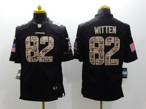 Nike Dallas Cowboys #82 Jason Witten Salute to Service Black Limited Jersey