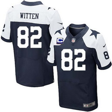 Nike Dallas Cowboys #82 Jason Witten Blue Thanksgiving C Patch Elite Jersey