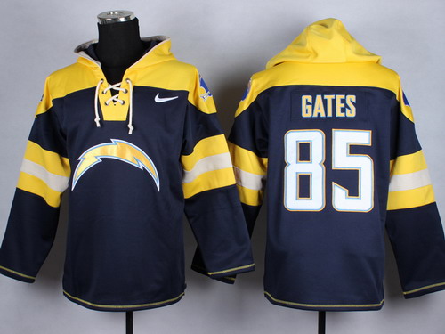 Nike San Diego Chargers #85 Antonio Gates 2014 Navy Blue Hoodie