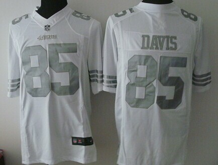 Nike San Francisco 49ers #85 Vernon Davis Platinum White Limited Jersey