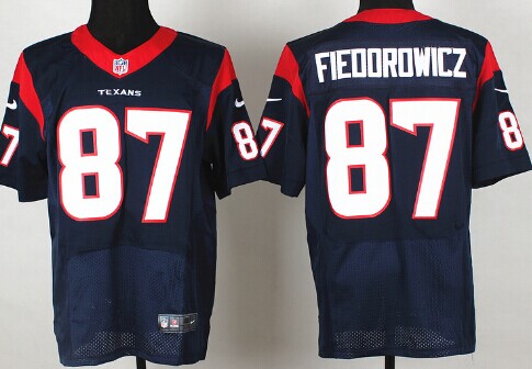 Nike Houston Texans #87 C. J. Fiedorowicz Blue Elite Jersey