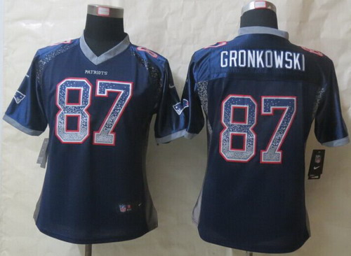 Nike New England Patriots #87 Rob Gronkowski Drift Fashion Blue Womens Jersey