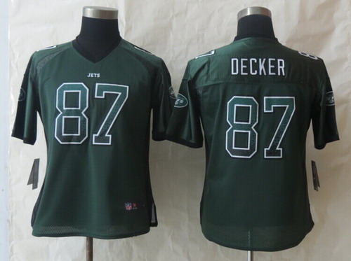 Nike New York Jets #87 Eric Decker Drift Fashion Green Womens Jersey