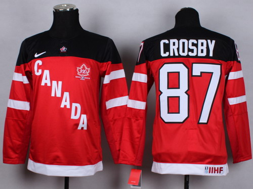 2014/15 Team Canada #87 Sidney Crosby Red 100TH Kids Jersey