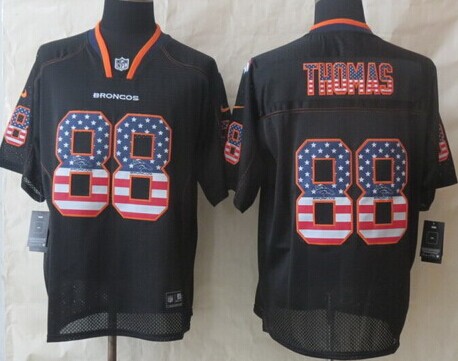 Nike Denver Broncos #88 Demaryius Thomas 2014 USA Flag Fashion Black Elite Jersey